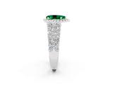 White gold Pear Cut Halo Pavé Diamond Engagement Ring with Split Shank and Four-Prong Setting_2