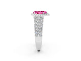 White gold Pear Cut Halo Pavé Diamond Engagement Ring with Split Shank and Four-Prong Setting_2