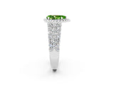 White gold Pear Cut Halo Pavé Diamond Engagement Ring with Split Shank and Four-Prong Setting_2