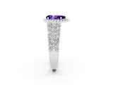 White gold Pear Cut Halo Pavé Diamond Engagement Ring with Split Shank and Four-Prong Setting_2