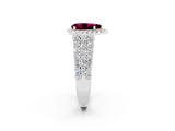 White gold Pear Cut Halo Pavé Diamond Engagement Ring with Split Shank and Four-Prong Setting_2