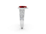 White gold Pear Cut Halo Pavé Diamond Engagement Ring with Split Shank and Four-Prong Setting_2