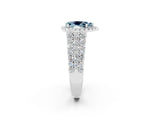 White gold Pear Cut Halo Pavé Diamond Engagement Ring with Split Shank and Four-Prong Setting_2