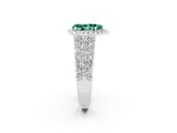 White gold Pear Cut Halo Pavé Diamond Engagement Ring with Split Shank and Four-Prong Setting_2