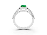 White gold Pear Cut Halo Pavé Diamond Engagement Ring with Split Shank and Four-Prong Setting_3