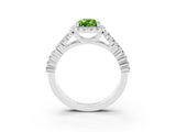 White gold Pear Cut Halo Pavé Diamond Engagement Ring with Split Shank and Four-Prong Setting_3