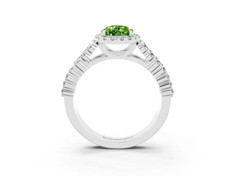 White gold Pear Cut Halo Pavé Diamond Engagement Ring with Split Shank and Four-Prong Setting_3