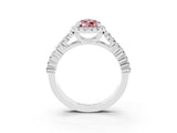 White gold Pear Cut Halo Pavé Diamond Engagement Ring with Split Shank and Four-Prong Setting_3