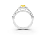 White gold Pear Cut Halo Pavé Diamond Engagement Ring with Split Shank and Four-Prong Setting_3