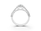 White gold Pear Cut Halo Pavé Diamond Engagement Ring with Split Shank and Four-Prong Setting_3