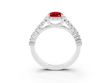 White gold Pear Cut Halo Pavé Diamond Engagement Ring with Split Shank and Four-Prong Setting_3