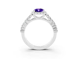 White gold Pear Cut Halo Pavé Diamond Engagement Ring with Split Shank and Four-Prong Setting_3