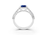 White gold Pear Cut Halo Pavé Diamond Engagement Ring with Split Shank and Four-Prong Setting_3