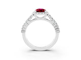 White gold Pear Cut Halo Pavé Diamond Engagement Ring with Split Shank and Four-Prong Setting_3
