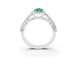 White gold Pear Cut Halo Pavé Diamond Engagement Ring with Split Shank and Four-Prong Setting_3