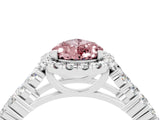 White gold Pear Cut Halo Pavé Diamond Engagement Ring with Split Shank and Four-Prong Setting_4