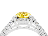 White gold Pear Cut Halo Pavé Diamond Engagement Ring with Split Shank and Four-Prong Setting_4