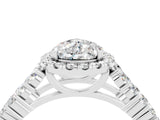 White gold Pear Cut Halo Pavé Diamond Engagement Ring with Split Shank and Four-Prong Setting_4