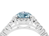 White gold Pear Cut Halo Pavé Diamond Engagement Ring with Split Shank and Four-Prong Setting_4