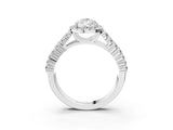 White gold Pear Cut Halo Pavé Diamond Engagement Ring with Split Shank and Four-Prong Setting_7