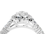 White gold Pear Cut Halo Pavé Diamond Engagement Ring with Split Shank and Four-Prong Setting_8