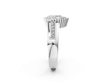 White gold Pear Cut Halo Pave Band Four-Prong Ring_74