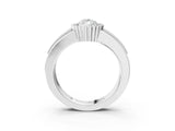 White gold Pear Cut Halo Pave Band Four-Prong Ring_77