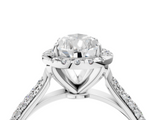 White gold Pear Cut Halo Pave Band Four-Prong Setting Ring_39