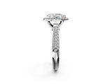White gold Pear Cut Halo Pave Band Four-Prong Setting Ring_39