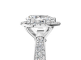 White gold Pear Cut Halo Pave Band Four-Prong Setting Ring_42