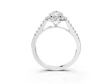 White gold Pear Cut Halo Pave Diamond Engagement Ring with Four-Prong Setting_11