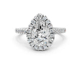 White gold Pear Cut Halo Pave Diamond Engagement Ring with Four-Prong Setting_8