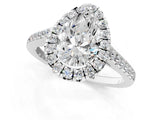 White gold Pear Cut Halo Pave Diamond Engagement Ring with Four-Prong Setting_9