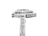 White gold Pear Cut Halo Pave Split Shank Prong Setting Ring_49