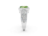 White gold Pear Cut Halo Peridot Ring with Split Shank and Four-Prong Setting_2