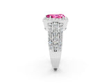 White gold Pear Cut Halo Pink Sapphire Ring with Split Shank and Four-Prong Setting_26