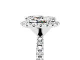 White gold Pear Cut Halo Round Diamond Pavé Band Four-Prong Ring_5