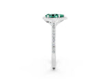 White gold Pear Cut Halo Round Diamond Pavé Band with Four-Prong Setting_2