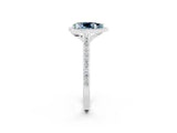White gold Pear Cut Halo Round Diamond Pavé Band with Four-Prong Setting_2