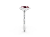 White gold Pear Cut Halo Round Diamond Pavé Band with Four-Prong Setting_2