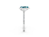 White gold Pear Cut Halo Round Diamond Pavé Band with Four-Prong Setting_2