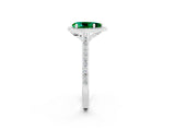 White gold Pear Cut Halo Round Diamond Pavé Band with Four-Prong Setting_2