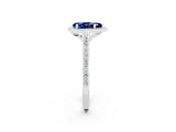 White gold Pear Cut Halo Round Diamond Pavé Band with Four-Prong Setting_2