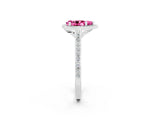 White gold Pear Cut Halo Round Diamond Pavé Band with Four-Prong Setting_2