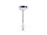 White gold Pear Cut Halo Round Diamond Pavé Band with Four-Prong Setting_2