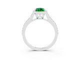 White gold Pear Cut Halo Round Diamond Pavé Band with Four-Prong Setting_3