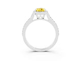 White gold Pear Cut Halo Round Diamond Pavé Band with Four-Prong Setting_3