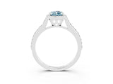 White gold Pear Cut Halo Round Diamond Pavé Band with Four-Prong Setting_3