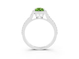White gold Pear Cut Halo Round Diamond Pavé Band with Four-Prong Setting_3