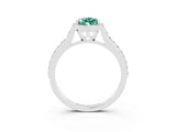 White gold Pear Cut Halo Round Diamond Pavé Band with Four-Prong Setting_3